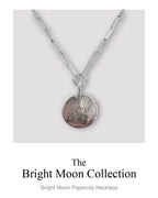 Bright Moon Paperclip Necklace
