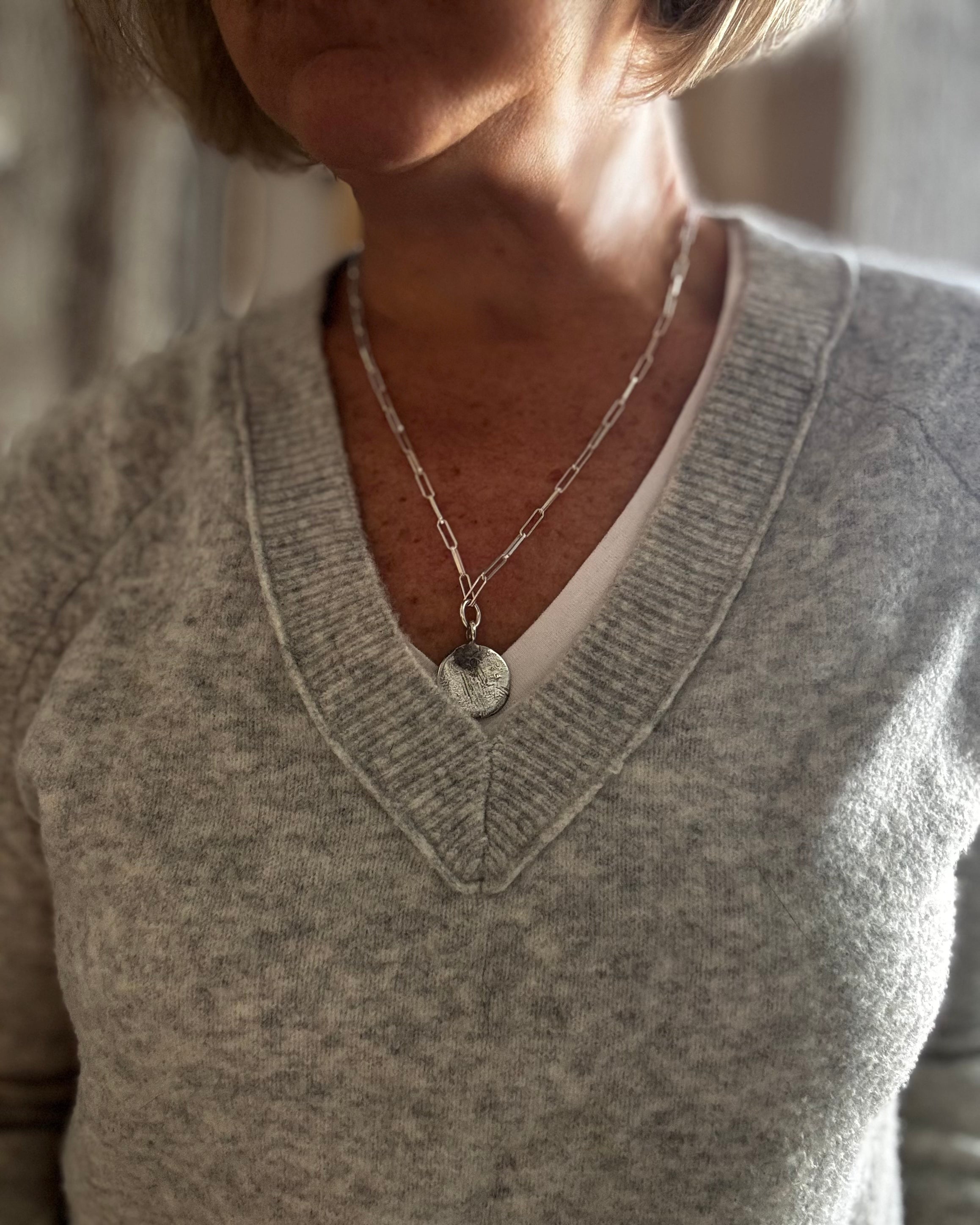 Bright Moon Paperclip Necklace